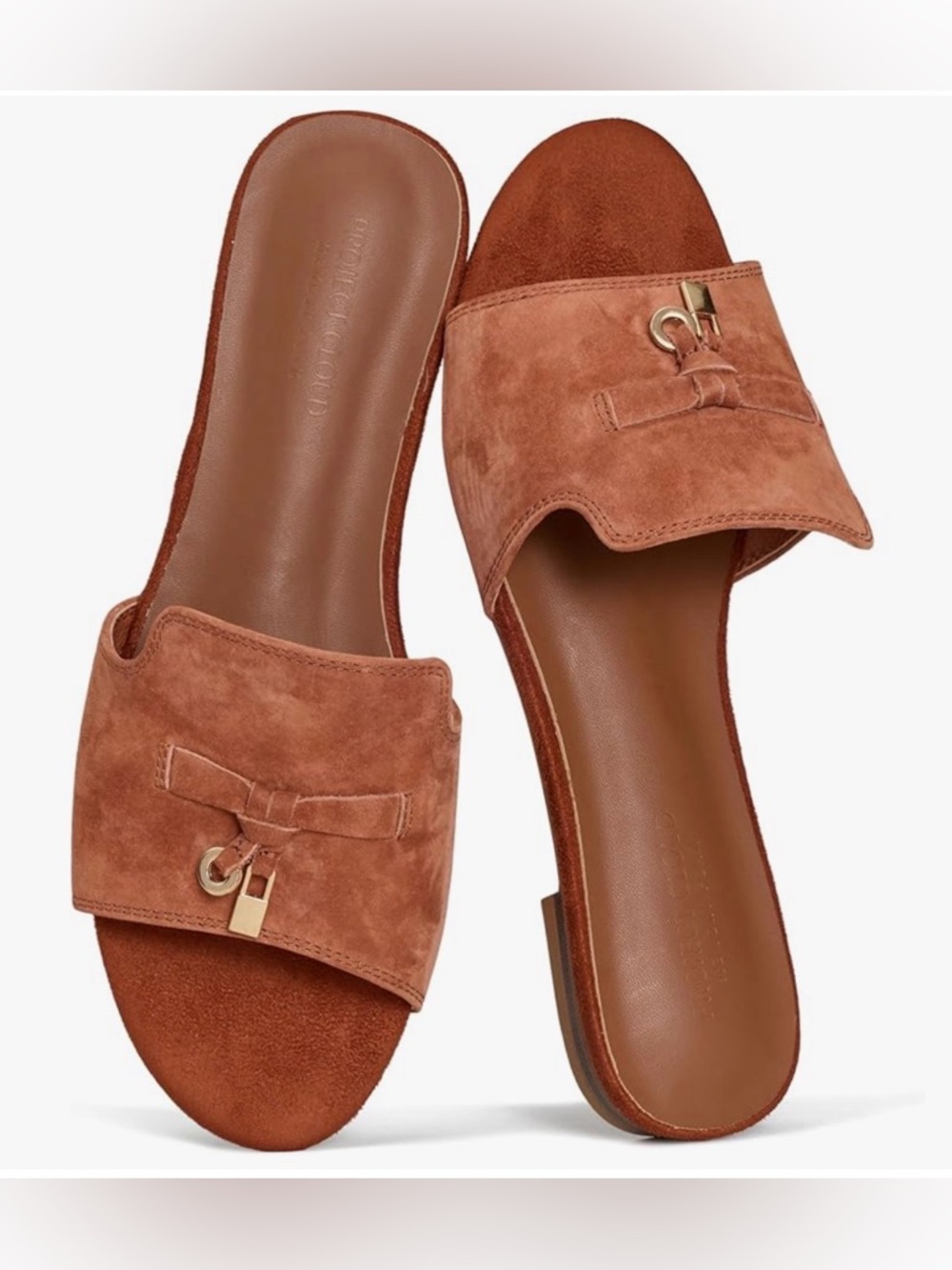 Women’s Suede Slide Sandals — Mocha Rust